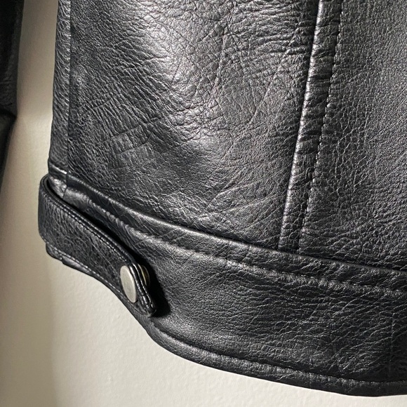 Forever 21 Black Faux Leather Jacket S - Picture 7 of 11